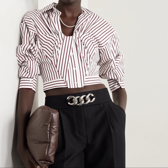 Alexander Wang Tops - Alexander Wang striped tucked bustier poplin shirt